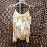 MAURICES,Wht Gld Blk ,L,Stripe Ruffle