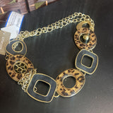 Chicos,Gold/Brown, Cheetah Belt Chain