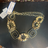 Chicos,Gold/Brown, Cheetah Belt Chain