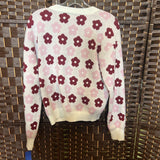 Hazel Moon,WhtRed,XL,Floral Cardi