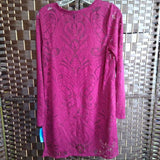 Nicole Miller,Burgundy,Large,Burnout Top