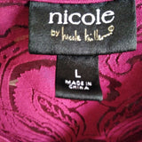 Nicole Miller,Burgundy,Large,Burnout Top