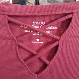Holister,Rust ,XS,Cross Front Shirt