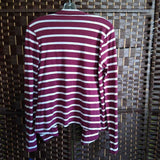 J Crew,Wine Wht ,M,Stripe Cardi
