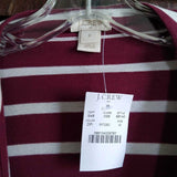 J Crew,Wine Wht ,M,Stripe Cardi