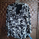 Style & Co,Black Wht ,2XL,Ruffle Pailsey