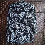 Style & Co,Black Wht ,2XL,Ruffle Pailsey
