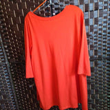 Tahari,Orange,1X,3/4 Sleeve Top