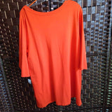 Tahari,Orange,1X,3/4 Sleeve Top