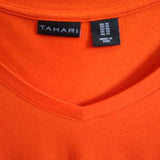 Tahari,Orange,1X,3/4 Sleeve Top