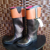 TOMMY HILFIGER,Black/Brown,8,Rubber Boots