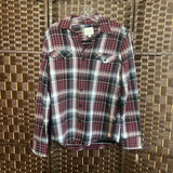 American Eagle,Wine ,XS,Plaid Shacket