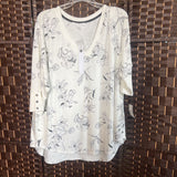 Jane & Delainey,Wht Blk ,1XL,V Floral