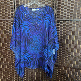 Joan Rivers,Royal ,M,Sheer Pull Over Zebra