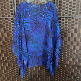 Joan Rivers,Royal ,M,Sheer Pull Over Zebra