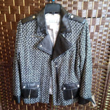 Bradley Bayou,Blk Wht ,M,Tweed w Leather