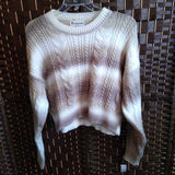 No Boundarys,Brn Cream ,2XL,Stripe Sweater