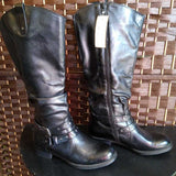 White Mountain,Black,7.5,Faux Leather Knee Boots