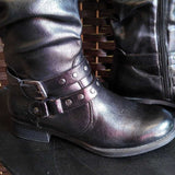 White Mountain,Black,7.5,Faux Leather Knee Boots