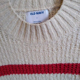 Old Navy Active,Crm Red ,L,Stripe Sweater