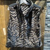 SPORT HALEY,Brn Blk ,XL,Reversibl Fur Vest