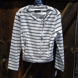 BAGATELLE,Wht Blk ,S,Zip Striped