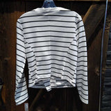 BAGATELLE,Wht Blk ,S,Zip Striped