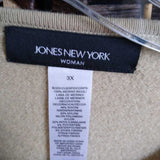 JONES NEW YORK,Tan,3X,Embroidered Cardigan