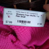 Pink,Small,Waffle Top