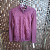 Croft & Barrow,Maroon,Medium,Sweater Jacket