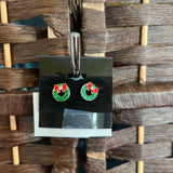 Green, Wreath Earrings