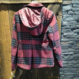 Mar/Bl,Medium,Plaid Pea Coat