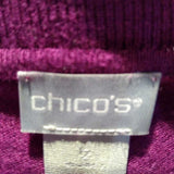 Chicos,Magenta,2,Turtleneck Sweater