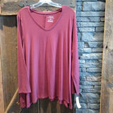 Chicos,Wine,2,Long Sleeve Top