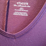 Chicos,Wine,2,Long Sleeve Top