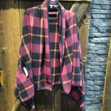 cuddle duds,Red Blk ,L,Plaid Wrap