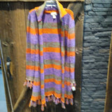 Kroshetta,Orane/Purple/Green,M,Long Sweater