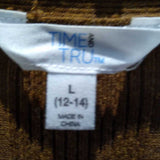 Time & Tru,Brown,Large,Cardigan