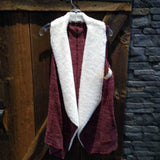 Almost Famous,Maroon/Cr,Large,Cardi Vest