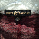 Almost Famous,Maroon/Cr,Large,Cardi Vest