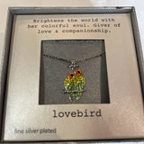 MULTI, LOVEBIRD FINE SILVER PLATED NECKLACE