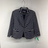 THE LIMITED,NAVY/WHT,SMALL,STRIPED BLAZER